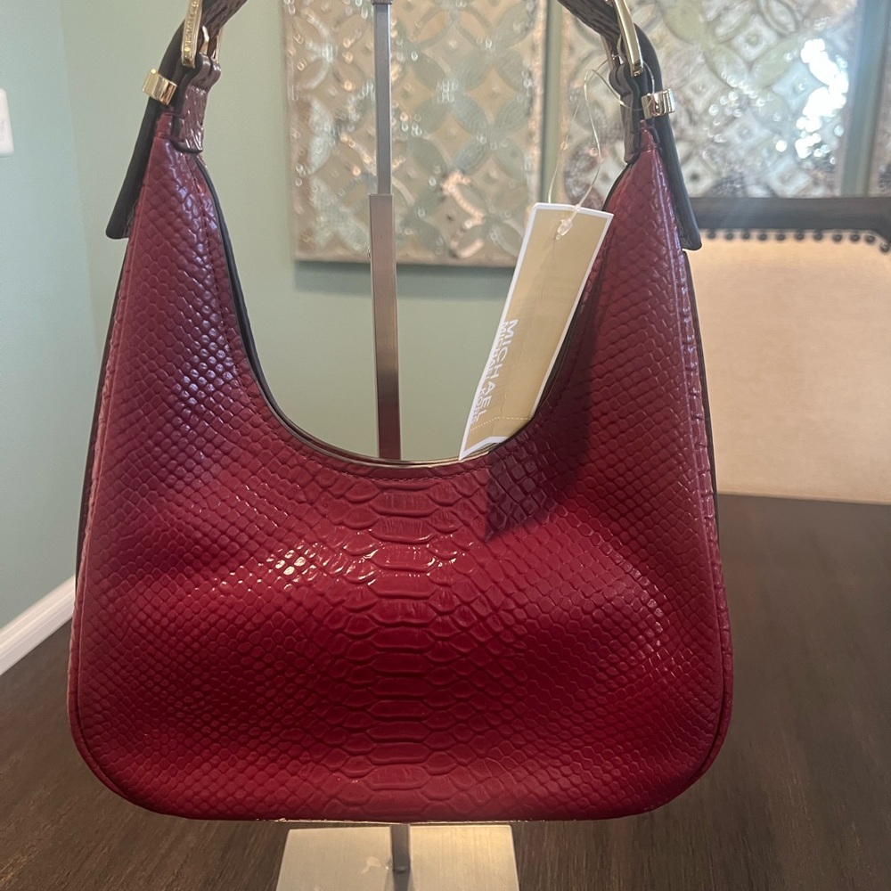 NWT Michael Kors Nolita Small Embossed Leather Hobo Shoulder Bag - Picture 3 of 10